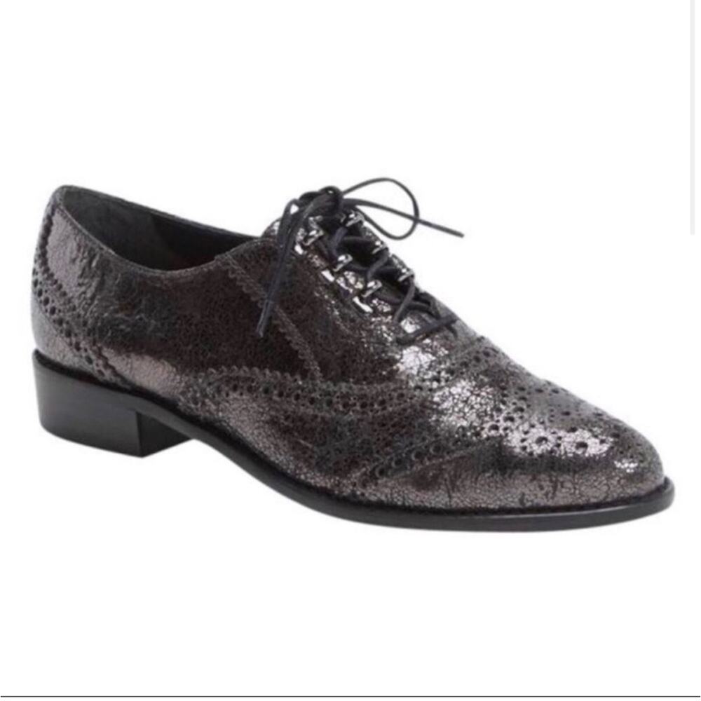 Stuart Weitzman metallic Oxford style brogues, 8.5